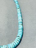 Native American One Of The Best Vintage Santo Domingo Turquoise Heishi Sterling Silver Necklace-Nativo Arts
