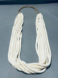 Native American Authentic Coriz Santo Domingo White Shell Heishi Expert Wrap Necklace-Nativo Arts