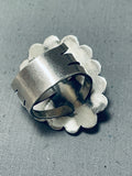 Outstanding Big Detailed Native American Navajo Sterling Silver Buffalo Ring-Nativo Arts