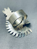 Nelson Morton Unique Native American Navajo Turquoise Sterling Silver Kachina Ring-Nativo Arts