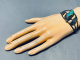 Rare Vintage Native American Navajo Royston Turquoise Sterling Silver Bracelet Old-Nativo Arts