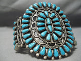 Magnificent Vintage Native American Navajo Towering Turquoise Sterling Silver Bracelet-Nativo Arts