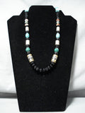 Authentic Chunky Vintage Native American Navajo Turquoise Sterling Silver Necklace-Nativo Arts