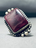 One Of The Best Vintage Native American Navajo Purple Shell Sterling Silver Ring-Nativo Arts