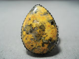 Dynamic Navajo Bumblebee Jasper Sterling Silver Ring Native American-Nativo Arts