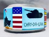 Important Veteran Native American Navajo Codetalkers Turquoise Sterling Silver Bracelet-Nativo Arts