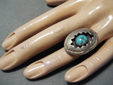 Amazing Vintage Native American Navajo Pillow Sterling Silver Turquoise Ring-Nativo Arts