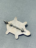 Fabulous Vintage Native American Navajo Turquoise Sterling Silver Turtle Pin Pendant-Nativo Arts