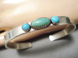 Authentic Murphey Platero Vintage Native American Navajo Turquoise Sterling Silver Bracelet-Nativo Arts