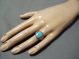 Stunning Vintage Native American Navajo Turquoise Sterlig Silver Ring-Nativo Arts