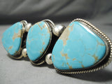 One Of The Biggest Crazy Native American Navajo Ricky Martinez #8 Turquoise Sterling Silver Ring-Nativo Arts