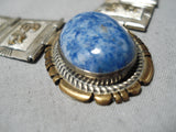 Marvelous Vintage Native American Navajo Denim Lapis Sterling Silver Necklace-Nativo Arts