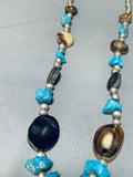 Native American One Of The Most Unique Vintage Southwest Turquoise Necklace-Nativo Arts