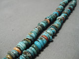 Native American Important Santo Domingo Turquoise Sterling Silver Tubule Necklace-Nativo Arts