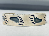 Eddie Begay Heavy Vintage Native American Navajo Thick Sterling Silver Bracelet-Nativo Arts