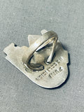 Very Detailed Piano Key Vintage Native American Zuni Turquoise Sterling Silver Inlay Ring-Nativo Arts