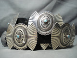 Sunshine Reeves Vintage Native American Navajo Rare Turquoise Sterling Silver Concho Belt-Nativo Arts