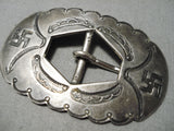 Amazing Vintage Navajo Sterling Silver Native American Buckle Old-Nativo Arts