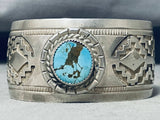 Incredible Vintage Native American Navajo Morenci Turquoise Sterling Silver Large Bracelet-Nativo Arts