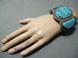 One Of The Finest Vintage Native American Navajo Spiderweb Turquoise Sterling Silver Bracelet-Nativo Arts