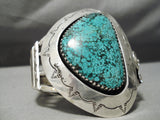 Best Vintage Native American Navajo Shadow Sterling Silver Turquoise Bracelet Old-Nativo Arts