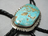 Incredible Vintage Royston Turquoise Sterling Silver Bolo Native American-Nativo Arts