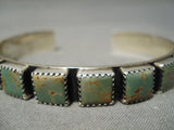 Very Rare!! Vintage Native American Navajo Squared Royston Turquoise Sterling Silver Bracelet-Nativo Arts