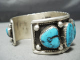 M.c. Tsosie Quality Vintage Native American Navajo Turquoise Nugget Sterling Silver Bracelet-Nativo Arts