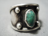 Impressive Vintage Native American Navajo Royston Turquoise Sterling Silver Ring Old-Nativo Arts
