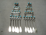 Fabulous Turquoise Sterling Silver Earrings Native American-Nativo Arts