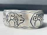 Splendid Native American Navajo Sterling Silver Bear Bracelet-Nativo Arts