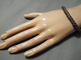 Wonderful Vintage Native American Navajo Hand Tooled Sterling Silver Woven Bracelet Old Cuff-Nativo Arts