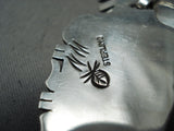 Fantastic Signed Native American Navajo Turquoise Sterling Silver Pin/ Pendant-Nativo Arts