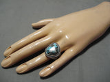Best Vintage Native American Navajo Tommy Jackson Persin Turquoise Sterling Silver Ring Old-Nativo Arts