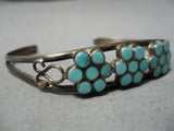 Important Dishta Vintage Zuni Native American Turquoise Sterling Silver Bracelet-Nativo Arts