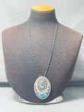 Authentic Thomas Singer Vintage Native American Navajo Turquoise Sterling Silver Necklace-Nativo Arts