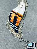 One Of The Most Detailed Ever Vintage Native American Zuni Turquoise Sterling Silver Necklace-Nativo Arts