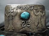 Opulent Vintage Native American Navajo Turquoise Sterling Silver Concho Belt Old-Nativo Arts