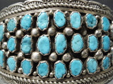 Superior Vintage Native American Navajo Turquoise Sterling Silver Bracelet Old-Nativo Arts