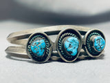 Marvelous Vintage Native American Navajo Sleeping Beauty Turquoise Sterling Silver Bracelet-Nativo Arts