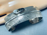 Important Rare Vintage Native American Navajo Ben Begaye White Buffalo Sterling Silver Bracelet-Nativo Arts