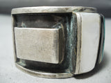 One Of The Best Vintage Native American Navajo Blue Diamond Turquoise Sterling Silver Bracelet-Nativo Arts