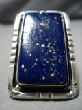 Native American Important Francisco Gomez Lapis Sterling Silver Huge Ring Old-Nativo Arts