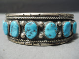 Quality Ideal Vintage Native American Navajo Turquoise Row Sterling Silver Bracelet Old-Nativo Arts