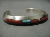 Striking Vintage Native American Navajo Rectangular Turquoise Sterling Silver Bracelet-Nativo Arts