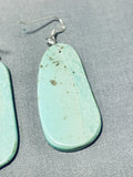 Native American Tremendous Santo Domingo Royston Turquoise Sterling Silver Earrings-Nativo Arts
