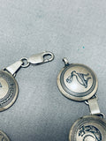 Native American Unique Vintage Southwest Silver Linked Pendants Bracelet-Nativo Arts