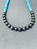 Astonishing Vintage Native American Navajo Kingman Turquoise Sterling Silver Necklace-Nativo Arts