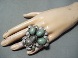 Big Huge Buffalo Native American #8 Turquoise Sterling Silver Heavy Ring-Nativo Arts