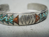 Dynamic Vintage Navajo Turquoise Sterling Silver Bracelet Native American Old-Nativo Arts